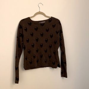 360Cashmere sweater in brown and black. Original retail $365.